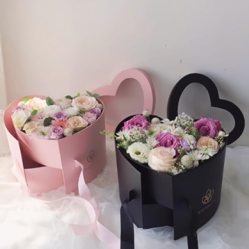 BBJ WRAPS Heart Shaped Flower Gift Boxes with Lids