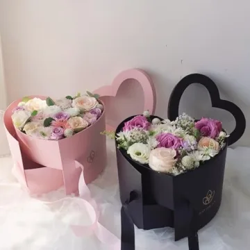 BBJ WRAPS Heart Shaped Flower Gift Boxes with Lids
