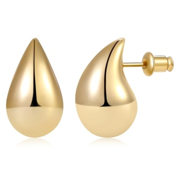 Gacimy Gold Teardrop Earrings Stylish Hypoallergenic Jewelry