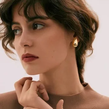 Gacimy Gold Teardrop Earrings Stylish Hypoallergenic Jewelry