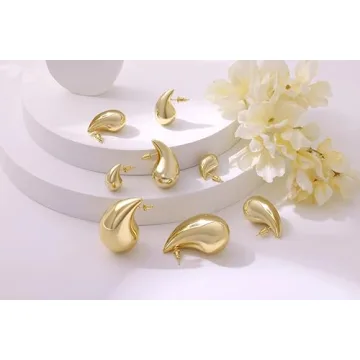 Gacimy Gold Teardrop Earrings Stylish Hypoallergenic Jewelry
