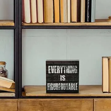 Inspirational TJ.MOREE Wood Box Sign for Home Office