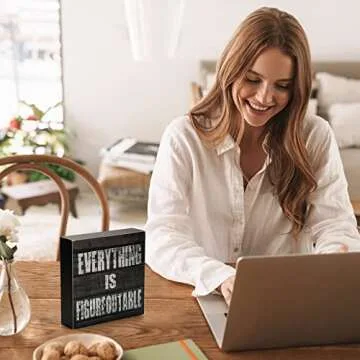 Inspirational TJ.MOREE Wood Box Sign for Home Office