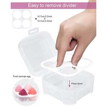 Makeup Sponge Case Blender Beauty Foundation Holder Blending Sponge Egg Set Makeup Sponge Wet And Dr...