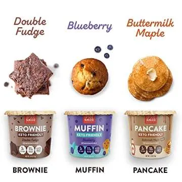 Keto Blueberry Muffin Cup by Upside Down Bakery - 11g Protein & Gluten Free Snack, Microwavable Mug Cake Dessert - Just Add Water - 3g Net Carbs - 2g Sugar - Grain Free - Single Serve Cups (3 Pack)