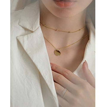 Legitta Adjustable Gold Disc Necklace for Trendy Women