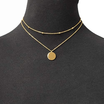 Legitta Adjustable Gold Disc Necklace for Trendy Women