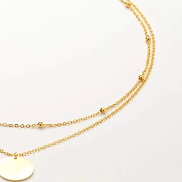 Legitta Adjustable Gold Disc Necklace for Trendy Women