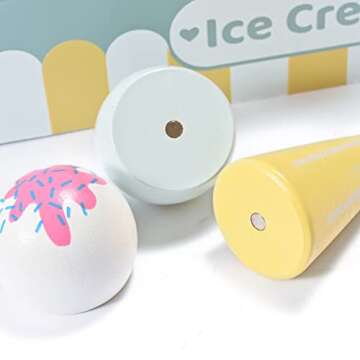 MONT PLEASANT Wooden Ice Cream Toy Set for Toddlers