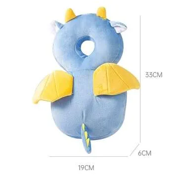 Baby Walker Head Protector Toddler Adjustable Baby Head Protection Backpack Wear Safety Pad (Pink Butterfly)