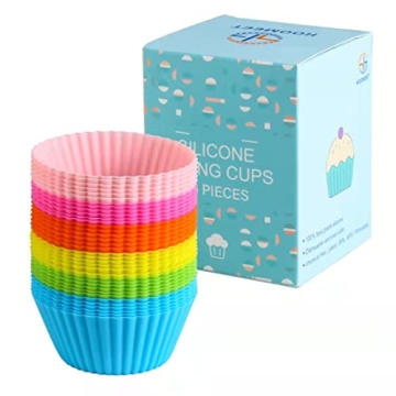 HOOMEET 36 Pack Silicone Molds, Silicone Muffin Cups, Silicone Cupcake Baking Cups, Silicone Cupcake...