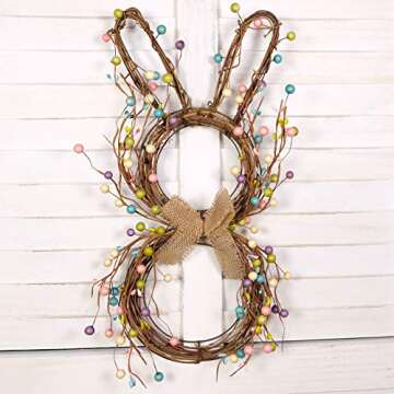Charming Idyllic Easter Bunny Spring Wreath for Decor