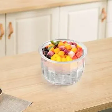 BETSO 2 Packs Ice Chilled Serving Bowl,Dips on Ice Acrylic Dip Bowl,Dip Chiller Bowl with 4 Spoons Party Platters for Food,Fruit,Salsa, Clear