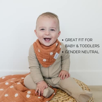 Mebie Baby Muslin Bibs 3 Pack for Feeding & Drooling