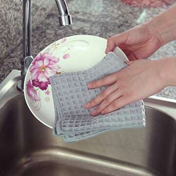 Quick Drying 6-Pack Kitchen Dish Towels | Absorbent & Stylish