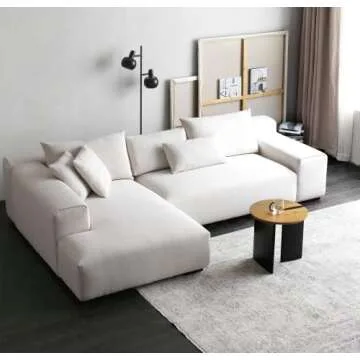 Acanva Modern Oversized Modular L Shaped Sectional Sofa Set for Living Room, Minimalist Style Comfy 4-Seat Corner Couch, Left Chaise, Wool-Like