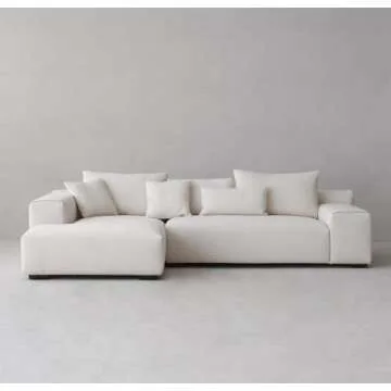 Acanva Modern Oversized Modular L Shaped Sectional Sofa Set for Living Room, Minimalist Style Comfy 4-Seat Corner Couch, Left Chaise, Wool-Like