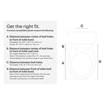 Brondell Bidet Toilet Seat S1400, Smart Toilet Seat, Dual Stainless-Steel, Self-Cleaning Nozzle With Clean Plus Technology, Endless Warm Water Bidet, Warm Air Dryer-Nightlight, Heated Seat, Elongated