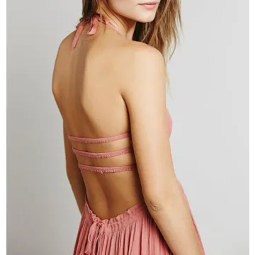 R.Vivimos Backless Long Maxi Dress for Summer Style