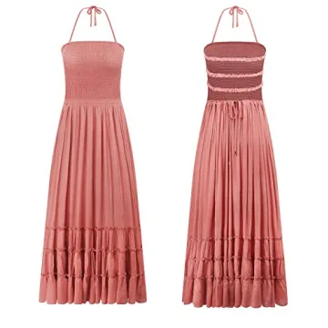 R.Vivimos Backless Long Maxi Dress for Summer Style