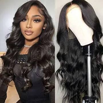 Aicrelery Lace Front Wigs Human Hair Body Wave, 13x6 HD Lace Front Wigs Human Hair Pre plucked, 180 ...