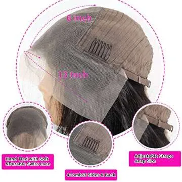 Aicrelery Lace Front Wigs Human Hair Body Wave, 13x6 HD Lace Front Wigs Human Hair Pre plucked, 180 Density Wigs for Black Women Melted Hairline with Baby Hair Bleached Knots (22 Inch, Natural Color)