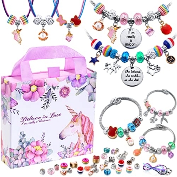 COO&KOO Charm Bracelet Making Kit - Unicorn Themed Craft for Girls 6-12