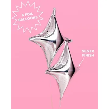 Shimmering Silver Sparkle Foil Balloon Set for Parties