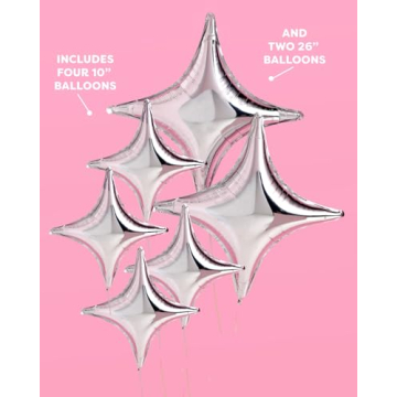 Shimmering Silver Sparkle Foil Balloon Set for Parties