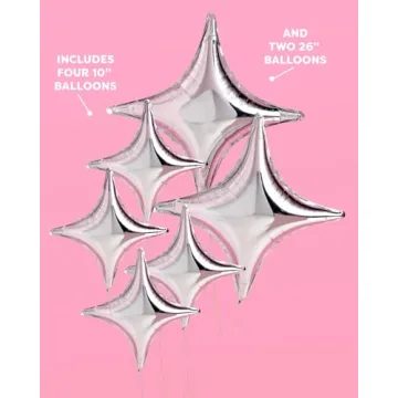 Shimmering Silver Sparkle Foil Balloon Set for Parties