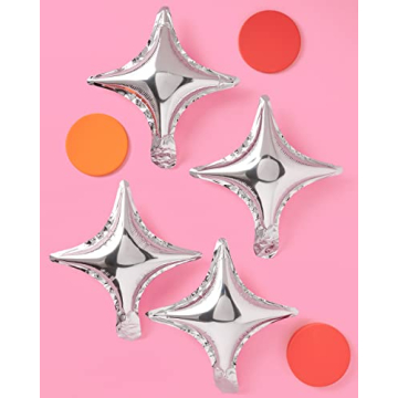 Shimmering Silver Sparkle Foil Balloon Set for Parties