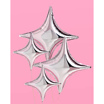 Shimmering Silver Sparkle Foil Balloon Set for Parties