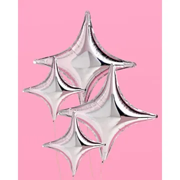 Shimmering Silver Sparkle Foil Balloon Set for Parties