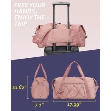 BAGSMART Small Gym Bag With Shoe Compartment & Wet Pocket, Lightweight Sports Travel Duffel Bag, Carry On Bag Weekender Overnight Bag, Water Resistant Sports Gym Tote Bags Swimming Yoga, Black