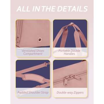 BAGSMART Small Gym Bag With Shoe Compartment & Wet Pocket, Lightweight Sports Travel Duffel Bag, Carry On Bag Weekender Overnight Bag, Water Resistant Sports Gym Tote Bags Swimming Yoga, Black