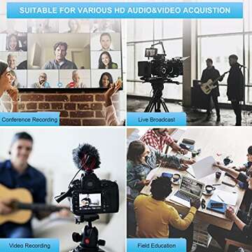 USB Capture HDMI Video Card, Broadcast Live Stream and Record, HDMI to USB Dongle Full HD 1080P Live Streaming Video Game Grabber Converter