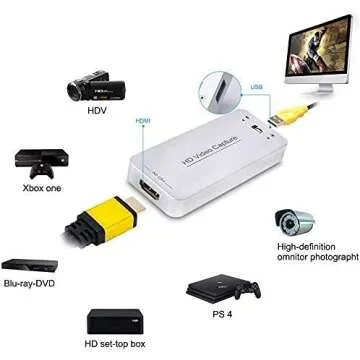 USB Capture HDMI Video Card, Broadcast Live Stream and Record, HDMI to USB Dongle Full HD 1080P Live Streaming Video Game Grabber Converter