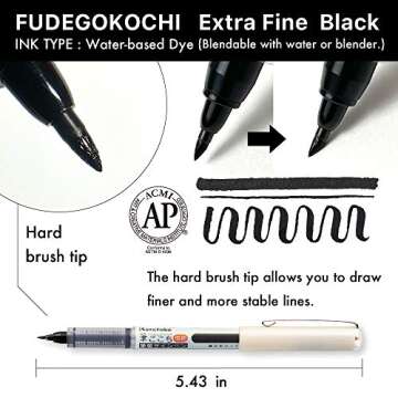 Kuretake Zig FUDEGOKOCHI 3 Brush pens set, Ideal for Inktober, No mess, for beginners, Hand lettering, calligraphy, illustration, sketching, outlining, drawing, cartoon, signature, Made in Japan