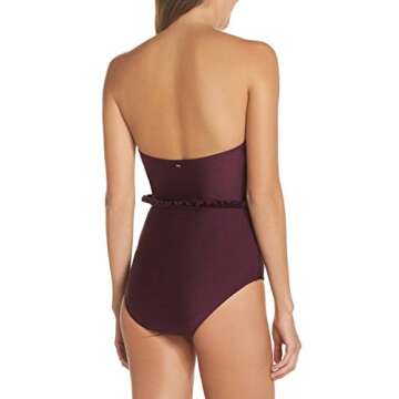 Ted Baker Women's Standard Frilda Swimsuit, Grape, 36DDDE