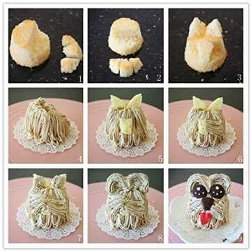 3Pcs Grass Cream Icing Piping Nozzles Tips Set, Stainless Steel Russian Piping Tips DIY Decor Baking Tool for Fury Cake Fondant Buttercream Decoration