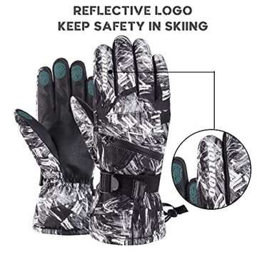 HOIHOO Waterproof Ski Gloves -30℉ Touchscreen Winter Gloves