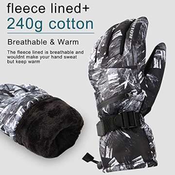 HOIHOO Waterproof Ski Gloves -30℉ Touchscreen Winter Gloves