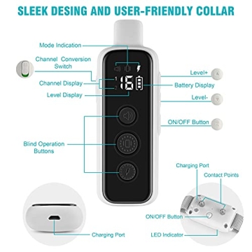 Bousnic Dog Training Collar - Waterproof, Rechargeable, Effective