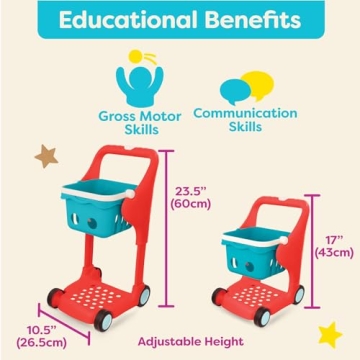 B. toys Shop & Glow Musical Shopping Cart for Toddlers