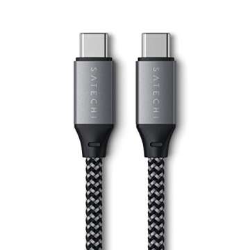 Satechi USB C to USB C Cable 100W – Compatible with iPhone 16 Pro Max/16 Pro/16/16 Plus, iPad Mini 6/Pro 2021, iPad Air 4, MacBook Pro 2020, Samsung Galaxy S23, Switch and More (10in/25cm)