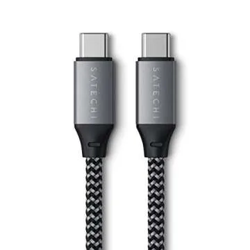Satechi USB C to USB C Cable 100W – Compatible with iPhone 16 Pro Max/16 Pro/16/16 Plus, iPad Mini 6/Pro 2021, iPad Air 4, MacBook Pro 2020, Samsung Galaxy S23, Switch and More (10in/25cm)