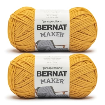 Bernat Maker Saffron Yarn - Premium Cotton Nylon 2 Pack