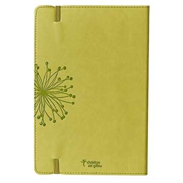 Christian Art Gifts Green Faux Leather Journal with Scriptures