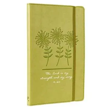 Christian Art Gifts Green Faux Leather Journal with Scriptures