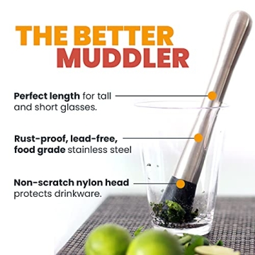Stainless Steel Cocktail Muddler for Elegant Drink Making